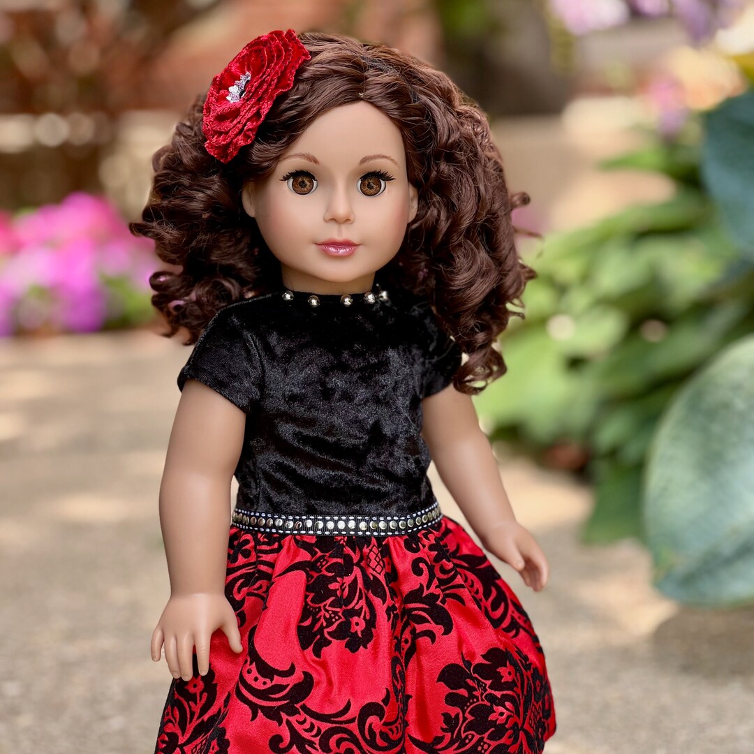 Holiday Spirit - Doll Clothes for 18 Inch Dolls - Holiday Red Taffeta Party Dress with Red Shoes and Headband (Doll Not Included) | MakerPlace by Michaels Holiday Spirit - Doll Clothes for 18 Inch Dolls - Holiday Red Taffeta Party Dress with Red Shoes and Headband (Doll Not Included) | MakerPlace by Michaels